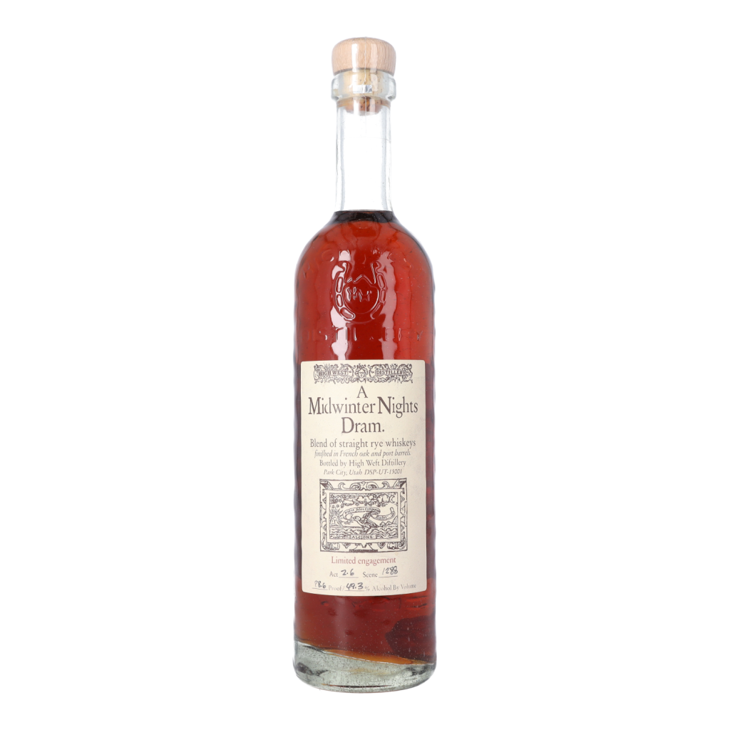 View full screen - View 1 of Lot 460. High West A Midwinter Nights Dram Act 2.6 Rye 98.6 proof NV (1 BT75).