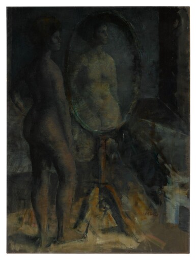View full screen - View 1 of Lot 229. Mujer ante un espejo.