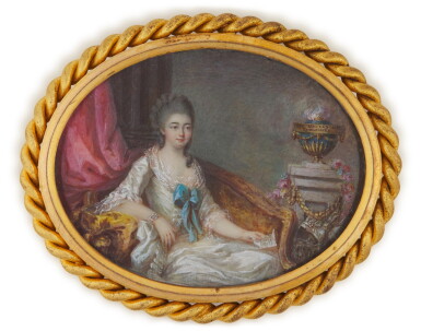 View full screen - View 1 of Lot 131. Portrait of a lady in an interior, circa 1775.