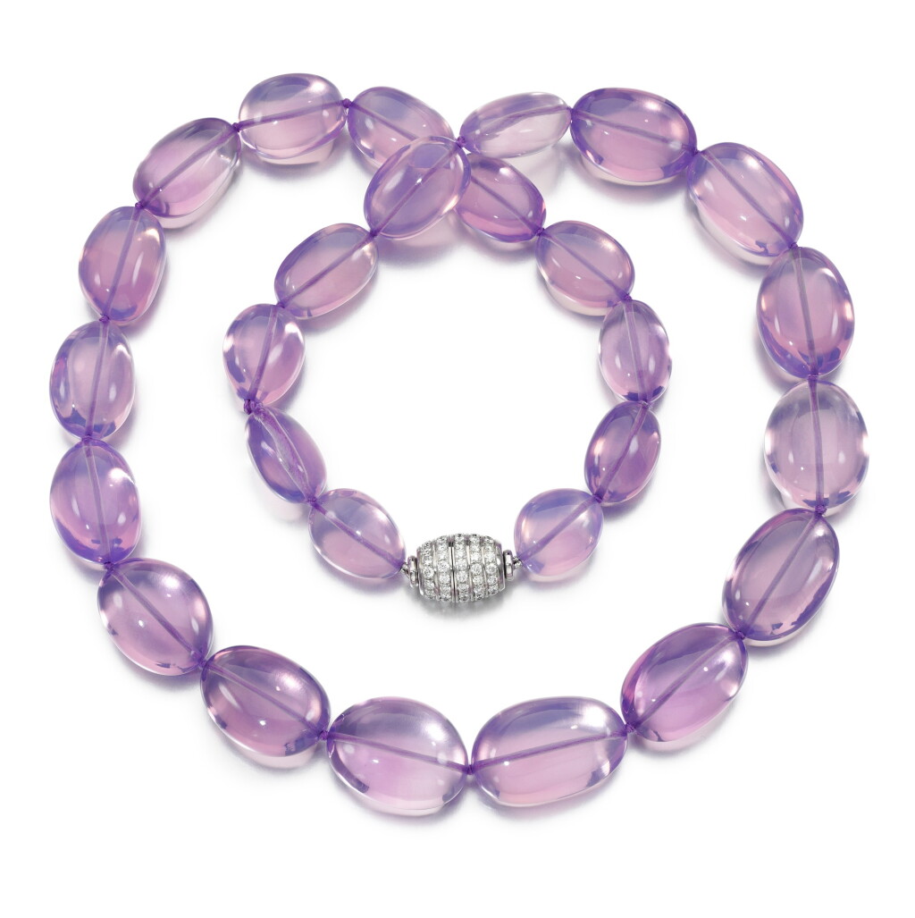 View full screen - View 1 of Lot 228. BULGARI | AMETHYST AND DIAMOND NECKLACE .