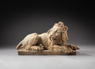 View full screen - View 1 of Lot 128. Reclining lion.