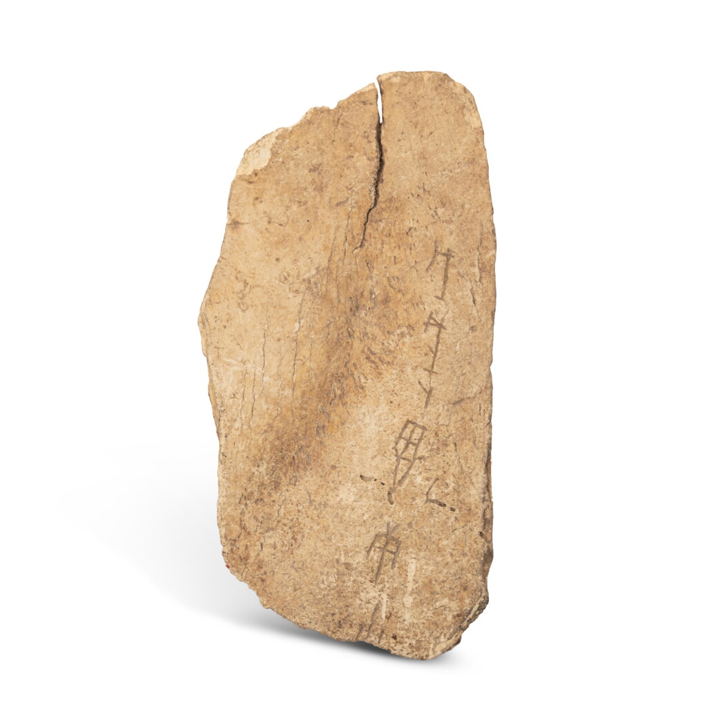 View full screen - View 1 of Lot 971. An inscribed oracle bone, Late Shang dynasty | 商末 甲骨刻辭一片.