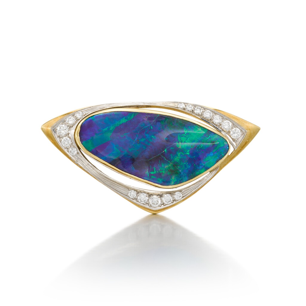 View full screen - View 1 of Lot 125. Opal and Diamond Brooch, 1997.