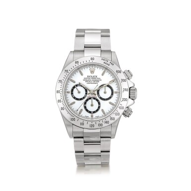 View full screen - View 1 of Lot 2147. Rolex | Cosmograph Daytona, Reference 16520, A stainless steel chronograph wristwatch with bracelet, Circa 1999 | 勞力士 | Cosmograph Daytona 型號16520 精鋼計時鏈帶腕錶,約1999年製.