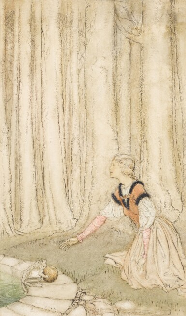 View full screen - View 1 of Lot 15. Arthur Rackham | Original illustration for Arthur Rackham's Book of Pictures (Frog Prince), 1913.