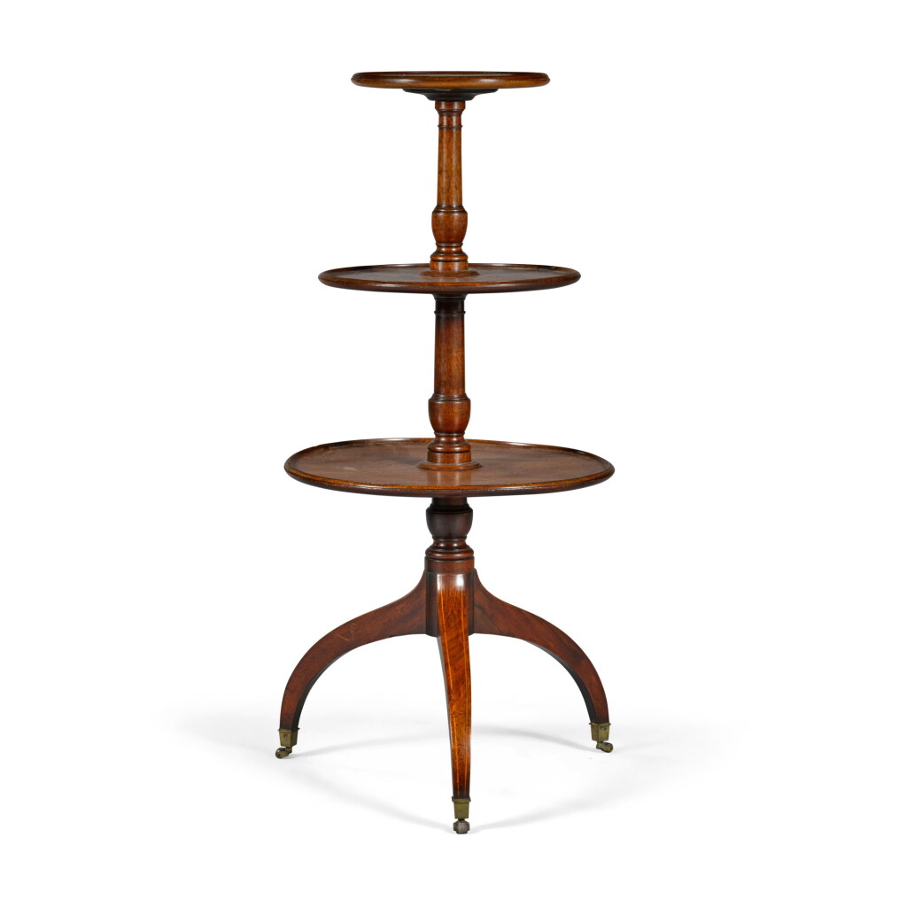 View full screen - View 1 of Lot 80. A George III mahogany dumbwaiter, late 18th century.