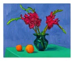 Gladioli with Two Oranges