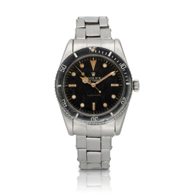 View full screen - View 1 of Lot 13. Submariner ‘Small crown’, Ref. 6205 | A stainless steel wristwatch with bracelet | Circa 1953.