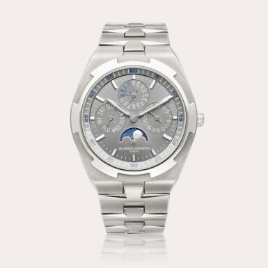 View full screen - View 1 of Lot 2204. Overseas Perpetual Calendar Ultra-Thin, Reference 4300V | A white gold perpetual calendar wristwatch with moon phases, leap year indication and bracelet, Circa 2018.