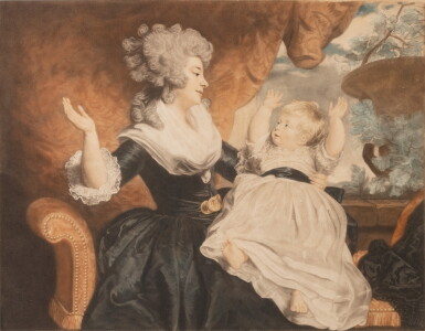 View full screen - View 1 of Lot 166. Her Grace the Duchess of Devonshire and the Right Honorable Lady Georgina Cavendish, 1787.