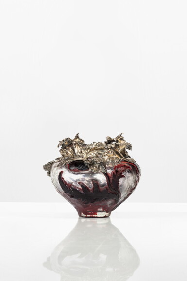 View full screen - View 1 of Lot 86. Coquelicots et Avoine vase, circa 1895.