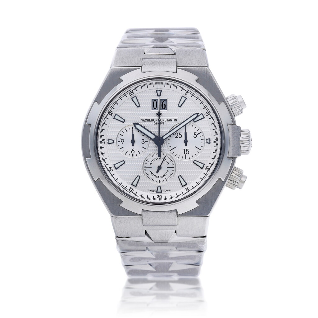 View full screen - View 1 of Lot 148. Reference 49150 Overseas, A stainless steel automatic chronograph wristwatch with date and bracelet, Circa 2018.