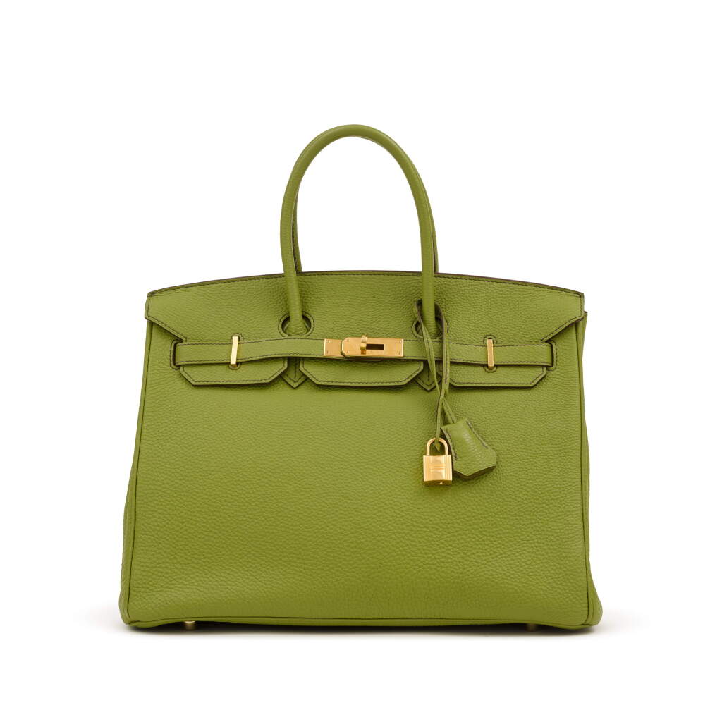 View full screen - View 1 of Lot 55. Vert Anis Togo Birkin 35 Gold Hardware, 2009.