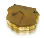 A gold-mounted hardstone snuff box, English, circa 1740