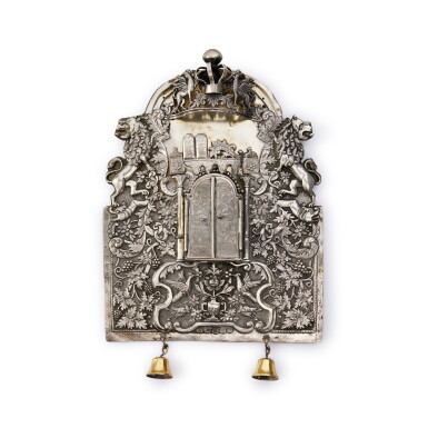 View full screen - View 1 of Lot 67. A Galician Silver Torah Shield, Circa 1830-40.