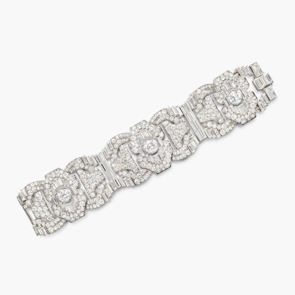 View full screen - View 1 of Lot 1703. Art Deco Diamond Bracelet, Retailed by Fred Leighton, circa 1925 | 裝飾藝術 鑽石 手鏈,年份約1925.