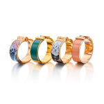 Four Gilt-Metal and Enamel Bangle Bracelets