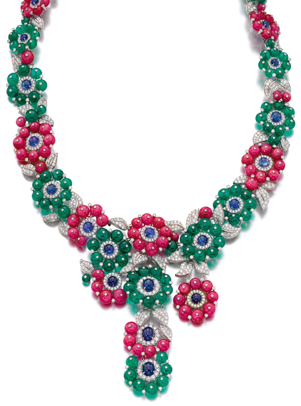 View full screen - View 1 of Lot 91. MICHELE DELLA VALLE | GEM SET AND DIAMOND NECKLACE.
