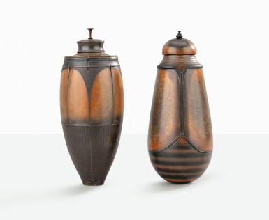 View full screen - View 1 of Lot 180. Deux vases couverts.