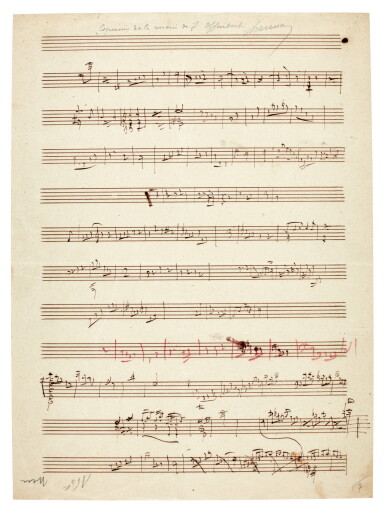 View full screen - View 1 of Lot 28. Jacques Offenbach. Collection of sketchleaves, including sketches for.
