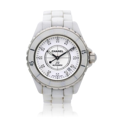View full screen - View 1 of Lot 223. J12, A ceramic and stainless steel wristwatch with date and bracelet, Circa 2018.