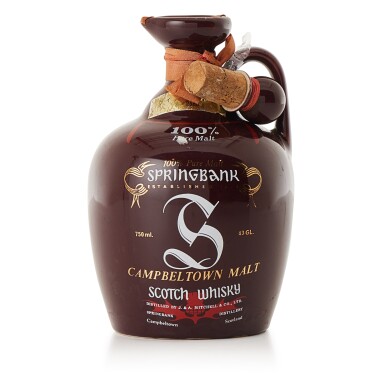 View full screen - View 1 of Lot 285. Springbank 100% Pure Malt Ceramic Decanter 43.0 abv NV (1 BT75).