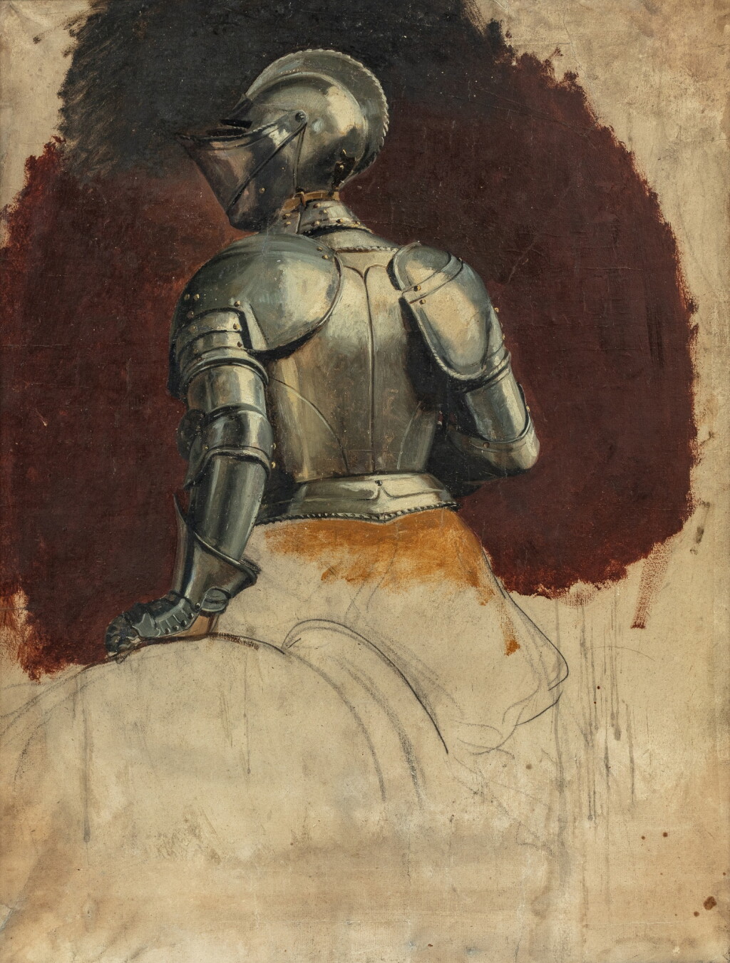 View full screen - View 1 of Lot 49. A horseman in armor, seen half-length from behind.