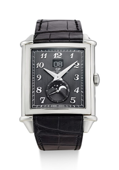 View full screen - View 1 of Lot 210. GIRARD-PERREGAUX | REFERENCE 25882 A STAINLESS STEEL WRISTWATCH WITH MOON PHASES AND DATE, CIRCA 2018.