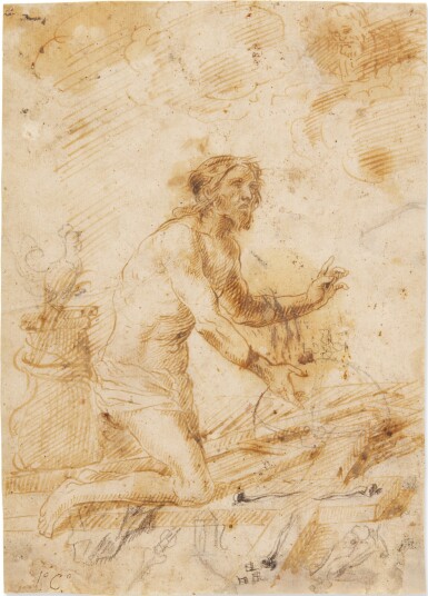 View full screen - View 1 of Lot 9. Christ with the symbols of the Passion kneeling in front of God the Father.