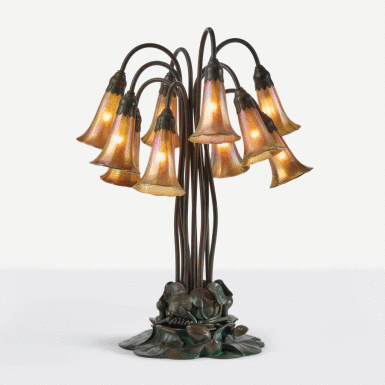 View full screen - View 1 of Lot 55. Ten-Light "Lily" Table Lamp.