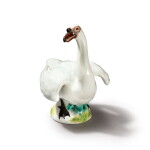 A MEISSEN FIGURE OF A SWAN 19TH CENTURY