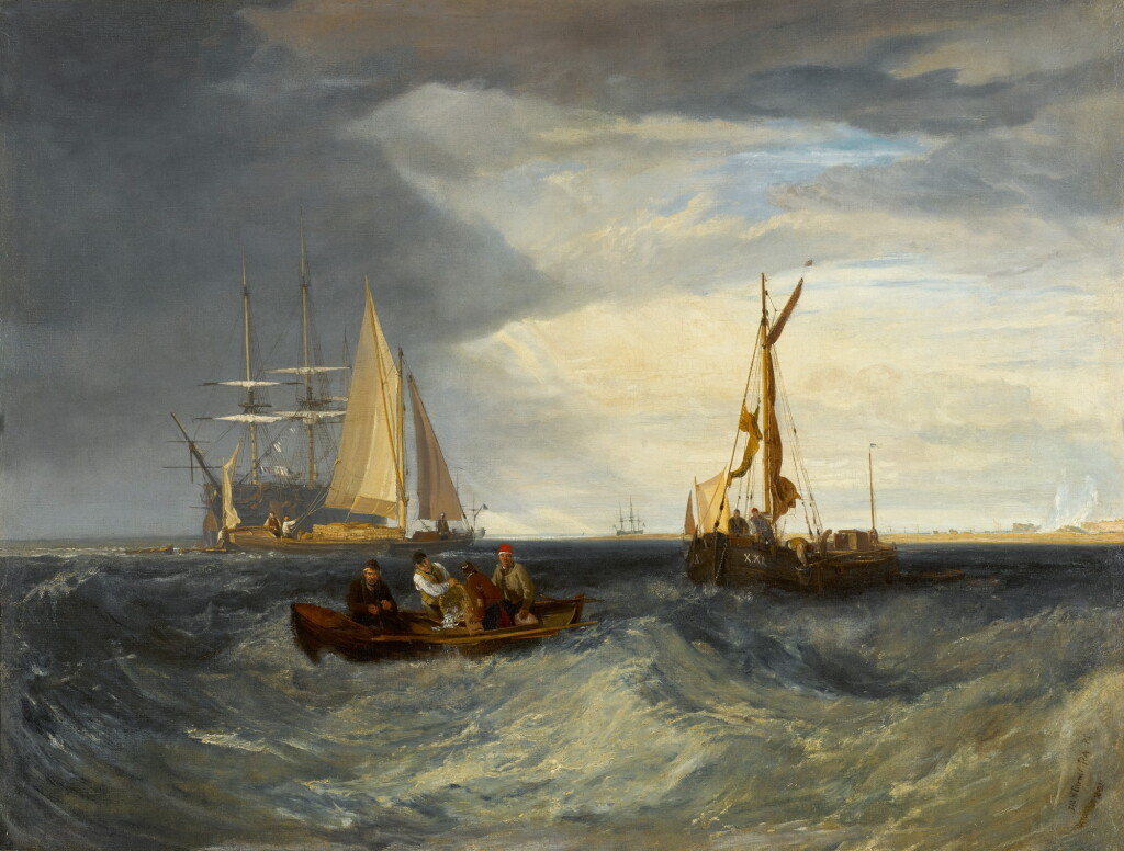 View full screen - View 1 of Lot 50. Purfleet and the Essex Shore as seen from Long Reach | 《在朗里奇眺望珀弗利特與埃塞克斯海岸》.