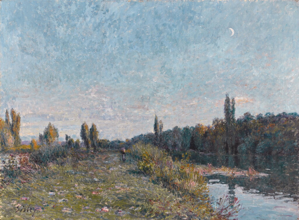 View full screen - View 1 of Lot 60. Le soir au bord de l'eau, septembre.