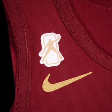 View full screen - View 1 of Lot 9. Evan Mobley Cleveland Cavaliers 2025-2026 NBA Tip-Off Game Worn Icon Edition Jersey | Special Edition 'Defensive Player of the Year' Trophy Patch | Gold NBA Logoman.