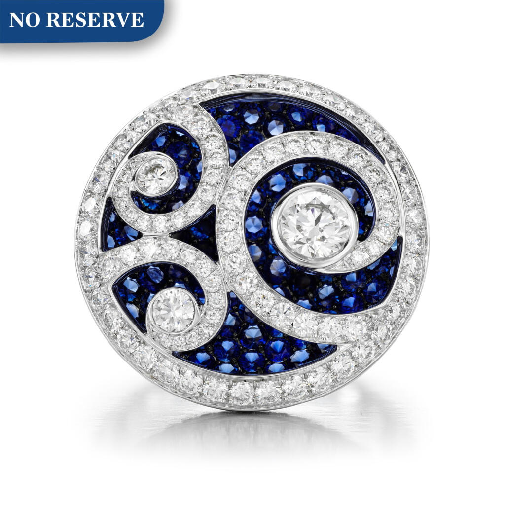 View full screen - View 1 of Lot 115. Sapphire and diamond ring, 'Diamond on Diamond'.