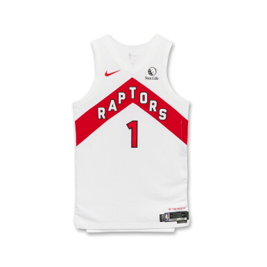 View full screen - View 1 of Lot 152. Gradey Dick Toronto Raptors 2024-2025 Game Worn Association Edition Jersey | Leading Scorer.