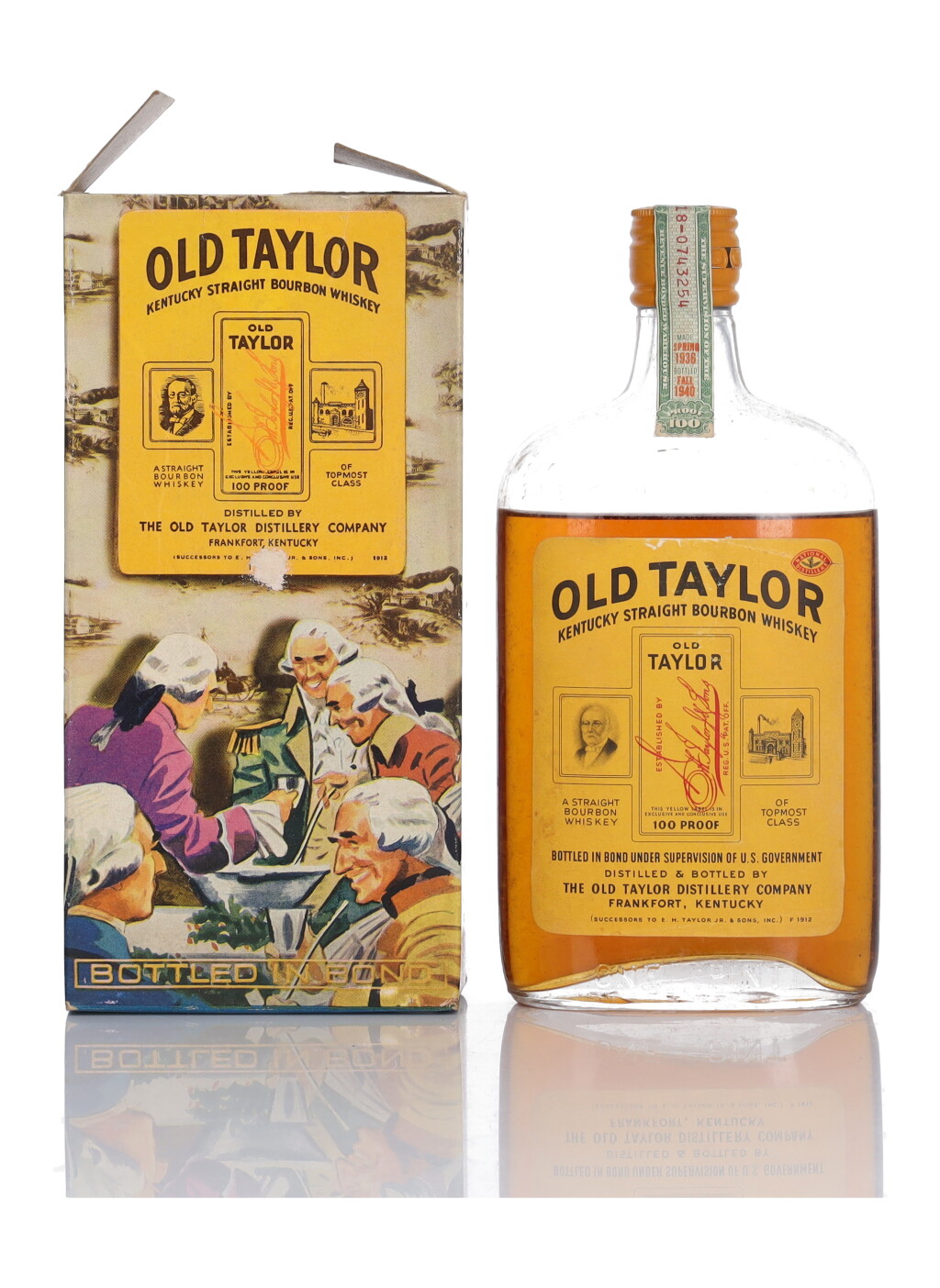 View full screen - View 1 of Lot 272. Old Taylor 100 Proof 1936 (1 Pint).