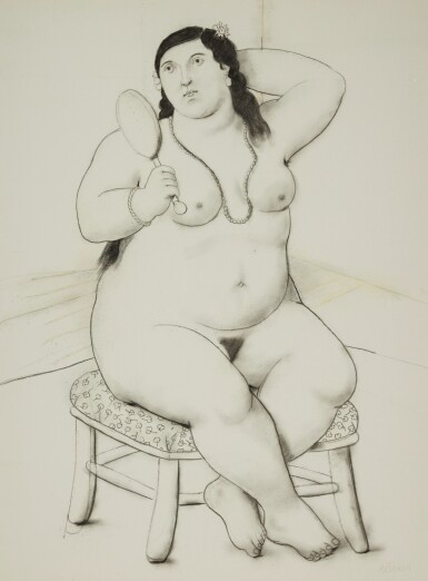 View full screen - View 1 of Lot 233. Desnudo al espejo.