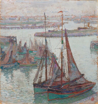 View full screen - View 1 of Lot 215. Bateaux au port.