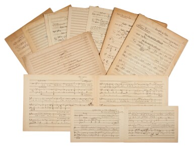View full screen - View 1 of Lot 144. Jules Massenet | Collection of ten autograph manuscripts of songs and operatic numbers, 1865-1912.