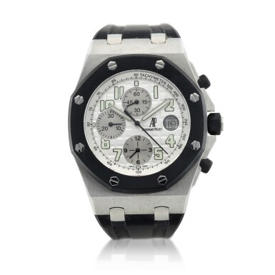 View full screen - View 1 of Lot 59. Reference 25940SK Royal Oak Offshore A stainless steel automatic chronograph wristwatch with date, Circa 2005.