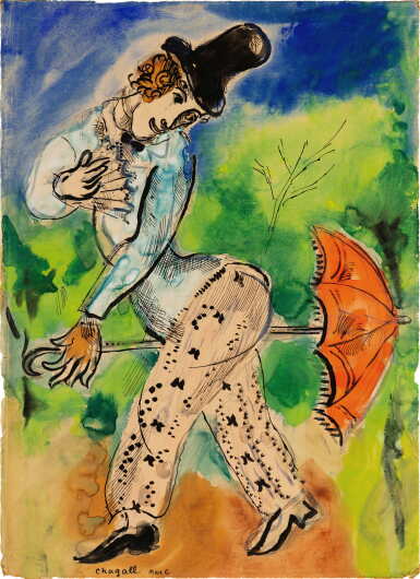 View full screen - View 1 of Lot 235. Marc Chagall 馬克 · 夏加爾 | L'homme au parapluie 持傘男子.