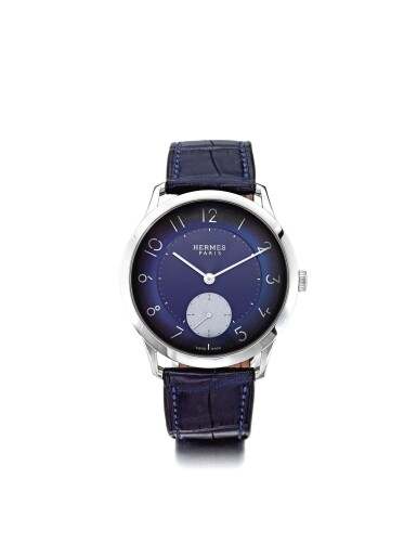 View full screen - View 1 of Lot 63. HERMÈS | REFERENCE CA2.810A SLIM D'HERMÈS FOR HODINKEE A LIMITED EDITION STAINLESS STEEL AUTOMATIC WRISTWATCH, CIRCA 2018.