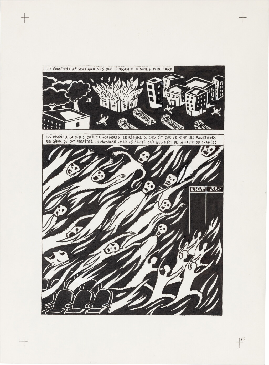 View full screen - View 1 of Lot 13. Persepolis (Original Book Art, page 13).