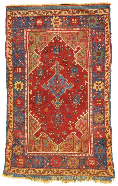 View full screen - View 1 of Lot 277. AN OUSHAK 'SMALL MEDALLION' VARIANT RUG, WEST ANATOLIA.
