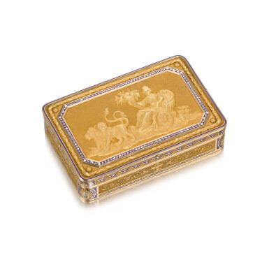 View full screen - View 1 of Lot 19. A gold and enamel snuff box, Jean George Rémond & Co, Geneva, 1807-1815.