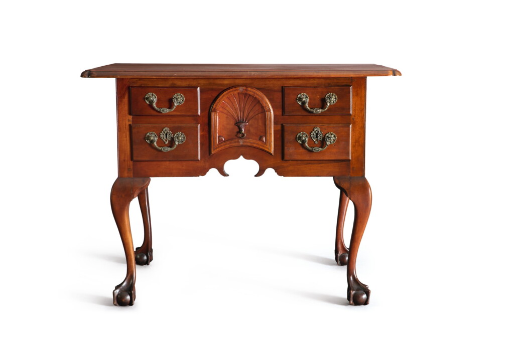 View full screen - View 1 of Lot 42. Fine and Rare Queen Anne Carved Cherrywood Dressing Table, Probably Pennsylvania, circa 1765.
