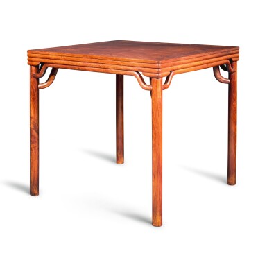 View full screen - View 1 of Lot 108. A HUANGHUALI SQUARE TABLE QING DYNASTY, 18TH CENTURY | 清十八世紀 黃花梨拼櫸木霸王棖方桌.