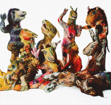 View full screen - View 1 of Lot 108. IRVING PENN | 'CHAGALL FIGURES FOR MOZART'S "THE MAGIC FLUTE," NEW YORK'.