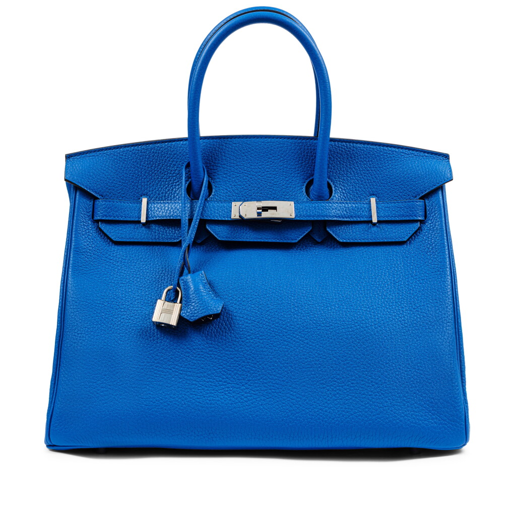 View full screen - View 1 of Lot 631. Bleu Mykonos and Bleu Électrique Clémence HSS Birkin 35 Palladium Hardware, 2021.